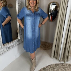 Lyocell Spijker jurk 20166 Dark Blue