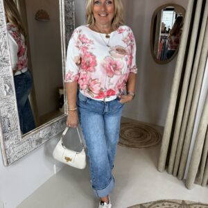 Trui Ilsa 90830 Roze Koraal Bloemen