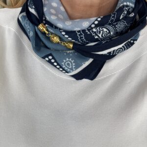 Vierkant Sjaaltje Met Sluiting 09723 Blauw