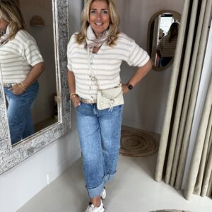 Katoenen Streep Vest Lily 2675 Zand