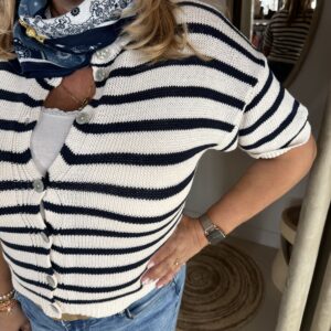 Alternative view of Katoenen Streep Vest Lily 2675 Blauw