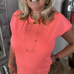 Alternative view of Soft Tricot Jurk Luna 4033 Koraal