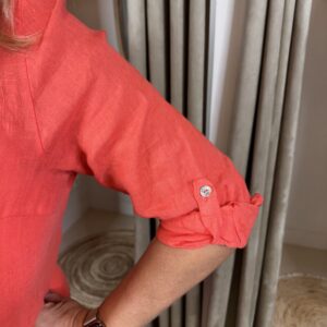 Alternative view of Linnen Blouse Jurk 20119 Noa Koraal