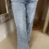 Jeans met Parels 9182 Blauw via villaggio