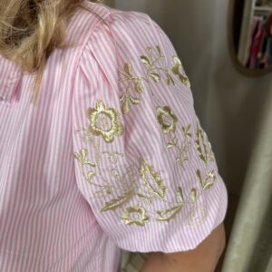 Alternative view of Blouse Maaike Streep 70615 Gouden Borduursels Roze
