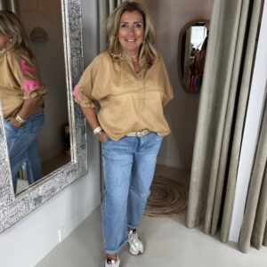 Katoenen Blouse Namasté 741 Licht Camel