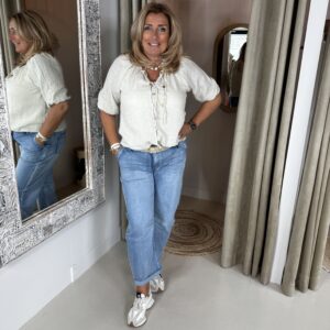 Linnen Blouse Mila 28432 Zand