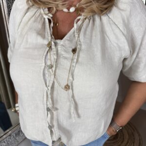 Alternative view of Linnen Blouse Mila 28432 Zand