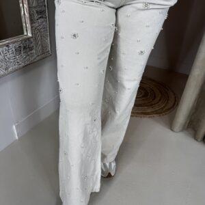 Jeans met Parels 9293 Zand via villaggio