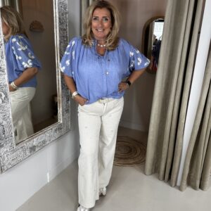 Katoenen Blouse Mara 731 Jeans Blauw