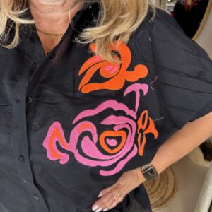 Alternative view of Oversized Katoenen Blouse Teresa 2648 Zwart