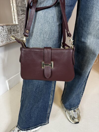 Leren Tas Hayley Bordeaux
