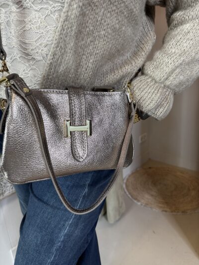 Leren Tas Hayley Brons via villaggio