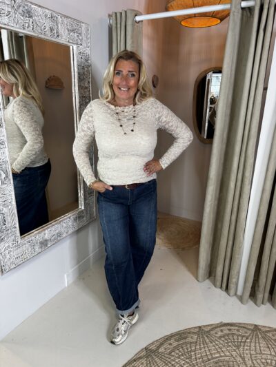 Kanten Onder Shirt Vita 11632 Zand via villaggio