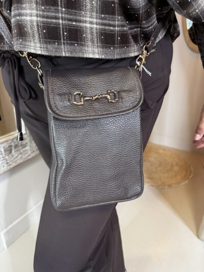 Leren Tas Horsebit Viv Bruin