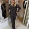 Kanten Onder Shirt Verona met Pailletjes11631 Bruin