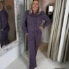 Mi Piace Travelstof Broek 202136 Broek Straight Plum Perfect