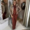 Mi Piace Oversized Travelstof Jacket Harvest Tweed Fired Brique via villaggio