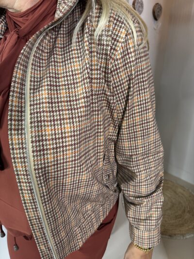 Mi Piace Oversized Travelstof Jacket Harvest Tweed Fired Brique via villaggio
