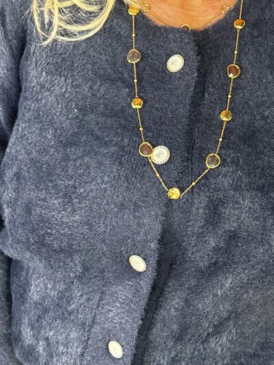 Mi Piace Hairy Vest 202925 Donker Blauw via villaggio