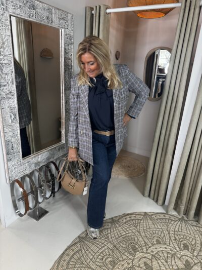 Mi Piace Oversized Travelstof Blazer 202892 Della Blauw