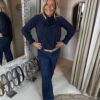 Mi Piace Travelstof Blouse Bow 202774 Donker Blauw