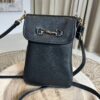 Leren Tas Horsebit Viv Zwart