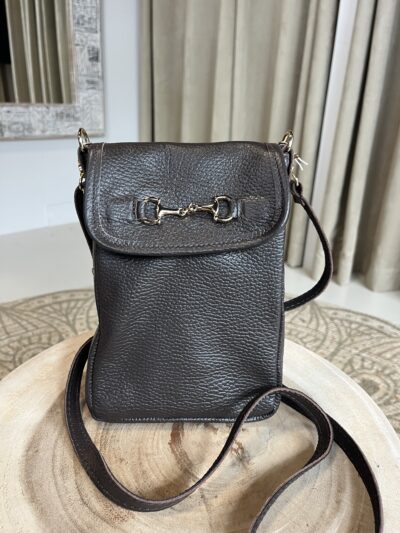 Leren Tas Horsebit Viv Bruin