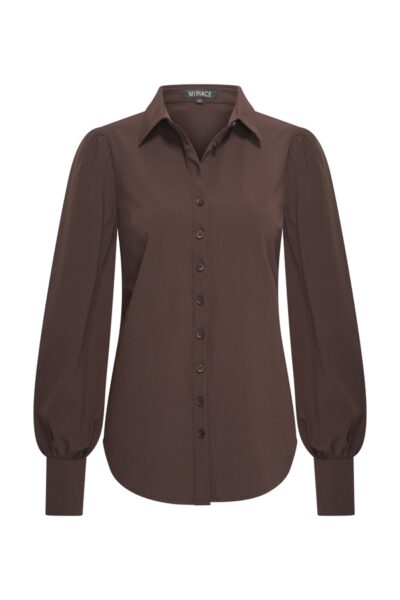 Mi Piace Travelstof Blouse 202037 Espresso