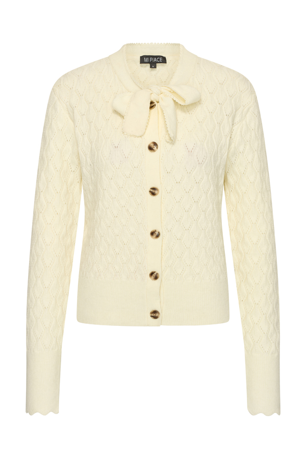 Mi Piace Ajour Vest 202857 Off-White via villaggio