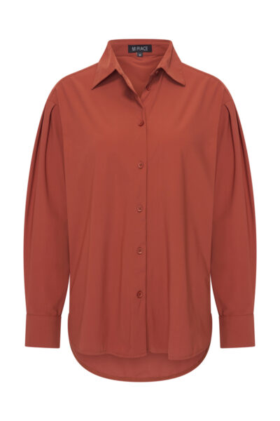 Mi Piace Losse Travelstof Blouse 202863 Fired Brique via villaggio