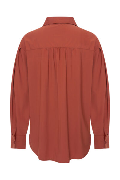 Mi Piace Losse Travelstof Blouse 202863 Fired Brique via villaggio