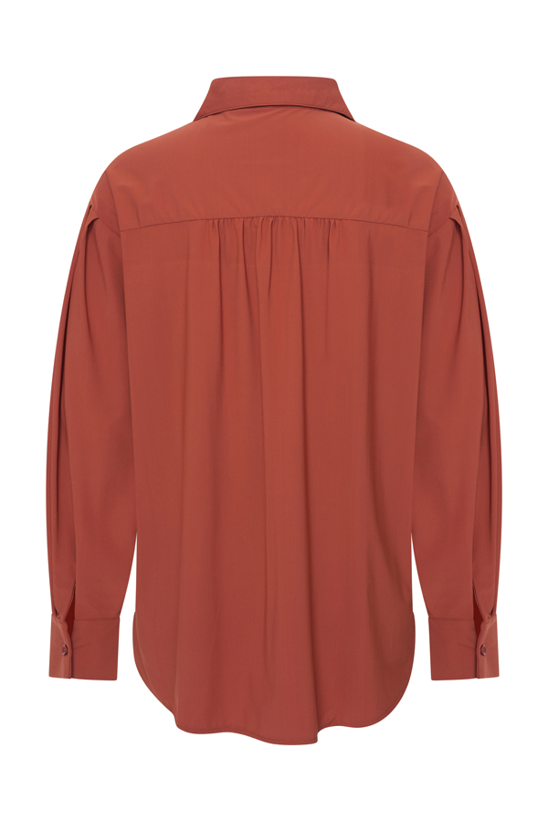 Mi Piace Losse Travelstof Blouse 202863 Fired Brique via villaggio