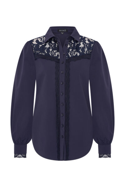 Mi Piace Travelstof Blouse 202872 Donker Blauw via villaggio