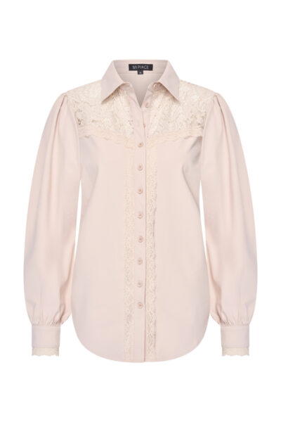 Mi Piace Travelstof Blouse Lace 202872 Mist via villaggio