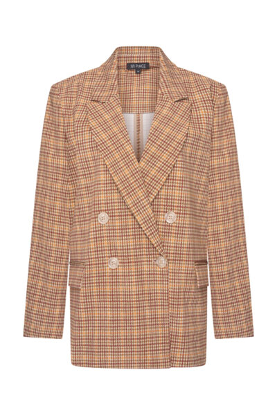 Mi Piace Oversized Travelstof Blazer 202892 Fired Brique Harvest Tweed via villaggio