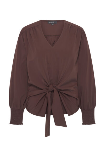 Mi Piace Travelstof Blouse 202898 Espresso via villaggio