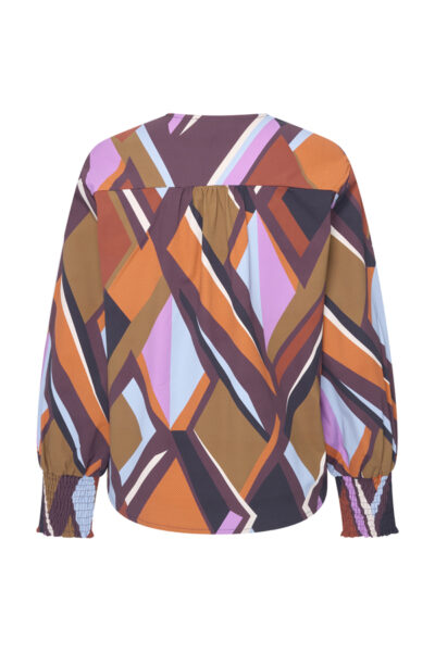 Mi Piace Travelstof Blouse Knotted 202898 Fusion Print via villaggio